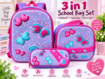 3IN1 CUTE 3D CARTON CHARACTER SCHOOL BAG,LUNCH BAG,PENCIL CASE(Perfect for Nursery to lower primary class) - Image 10