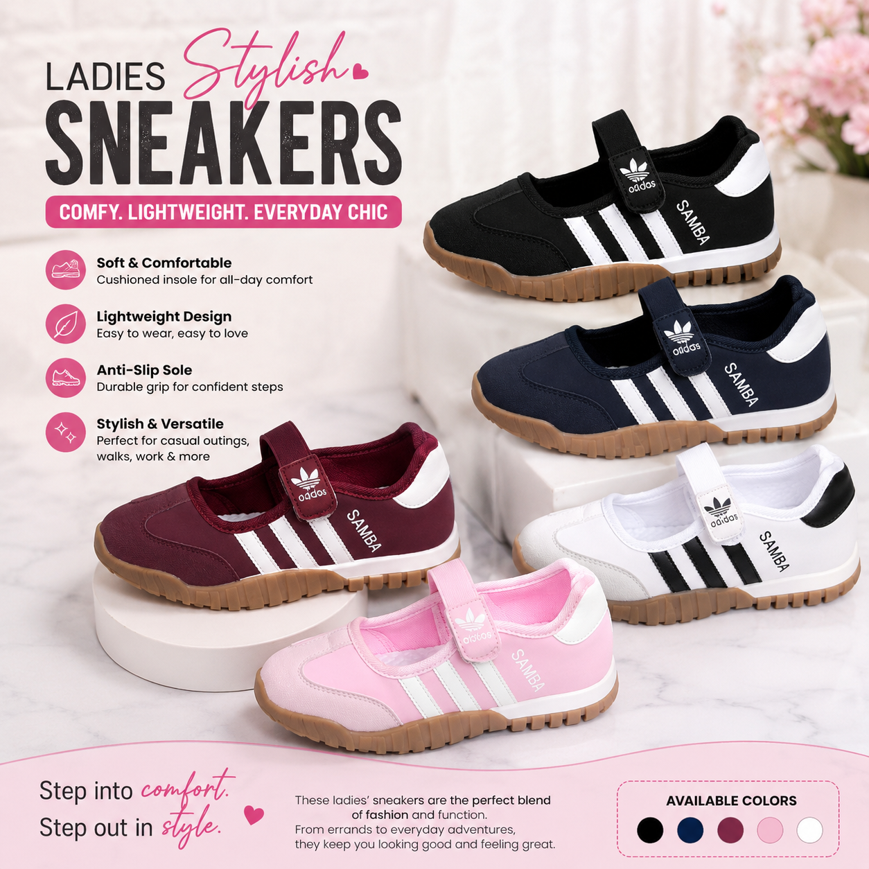 7a817e3b-3c4f-4e20-8371-b12e309715d7 STYLISH LADIES ORIGINAL ADIDAS SNEAKERS - Image 1