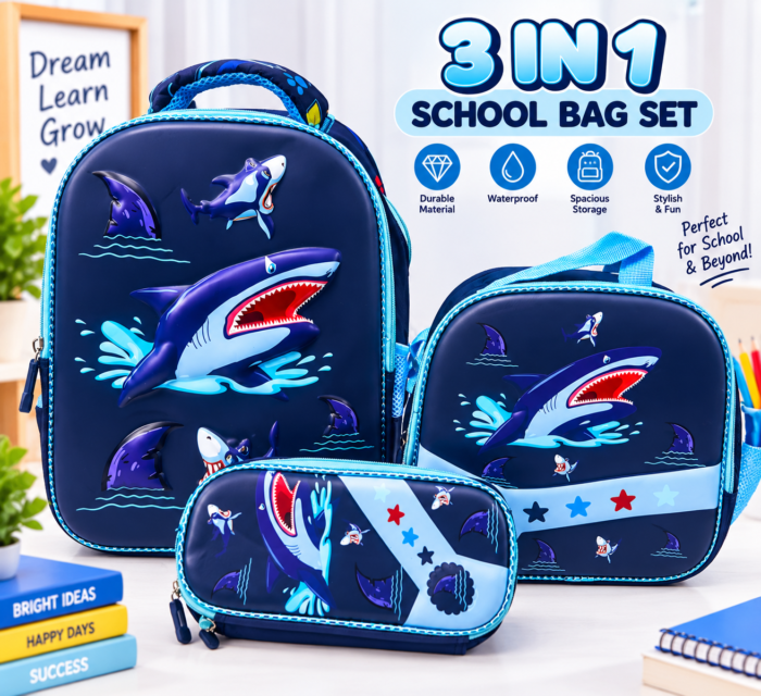 3IN1 CUTE 3D CARTON CHARACTER SCHOOL BAG,LUNCH BAG,PENCIL CASE(Perfect for Nursery to lower primary class) - Image 11