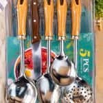 5PC QUALITY KITCHEN COOKING SPOON SET AND KNIFE