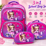 3IN1 CUTE 3D CARTON CHARACTER SCHOOL BAG,LUNCH BAG,PENCIL CASE(Perfect primary class)