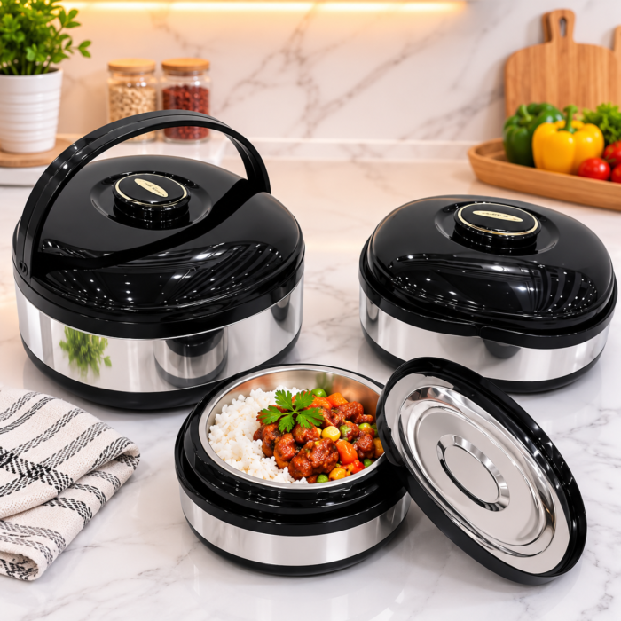 3PC QUALITY INSULATED STAINLESS  INNER COOLER/WARMER SIZE 2.5LTR/5.5LTR/10LTR - Image 2
