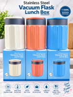 1100ML QUALITY STAINLESS STEEL HOT&COLD VACUUM FOOD FLASK WITH INNEE PLATE AND SPOON