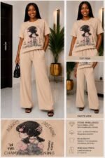 LUXURY STONE WASHED RHINESTONE EMBELLISHED 2 PIECE SET DESIGN 1 - Image 3