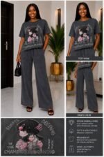 LUXURY STONE WASHED RHINESTONE EMBELLISHED 2 PIECE SET DESIGN 1 - Image 6