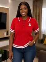 TRENDY SHORT-SLEEVED POLO SHIRT WITH WHITE CONTRAST TRIM