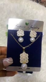 ROYAL BLOOM ZIRCONIA EARRING AND CHAIN SET DESIGN GOLD - Image 21