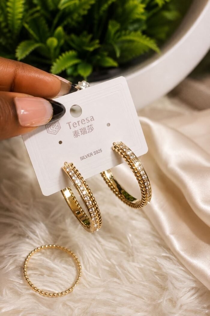 QUALITY NON TARNISH GOLD TERESA UNIQUE DESIGNS EARRING - Image 9
