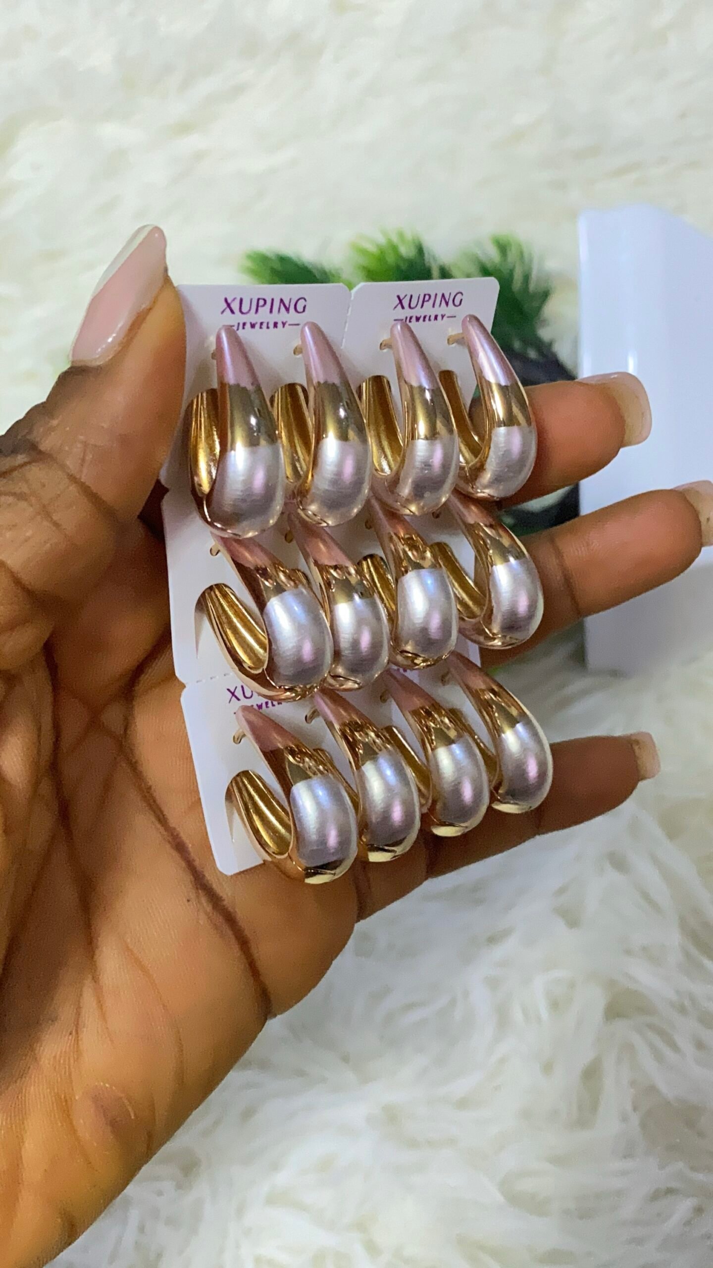 img_9096-2 QUALITY NON TARNISH DURABLE 3 TONE XUPING EARRING DESIGN 1 - Image 1