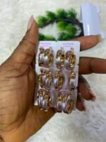 QUALITY NON TARNISH DURABLE 3 TONE XUPING EARRING DESIGN 3 - Image 2