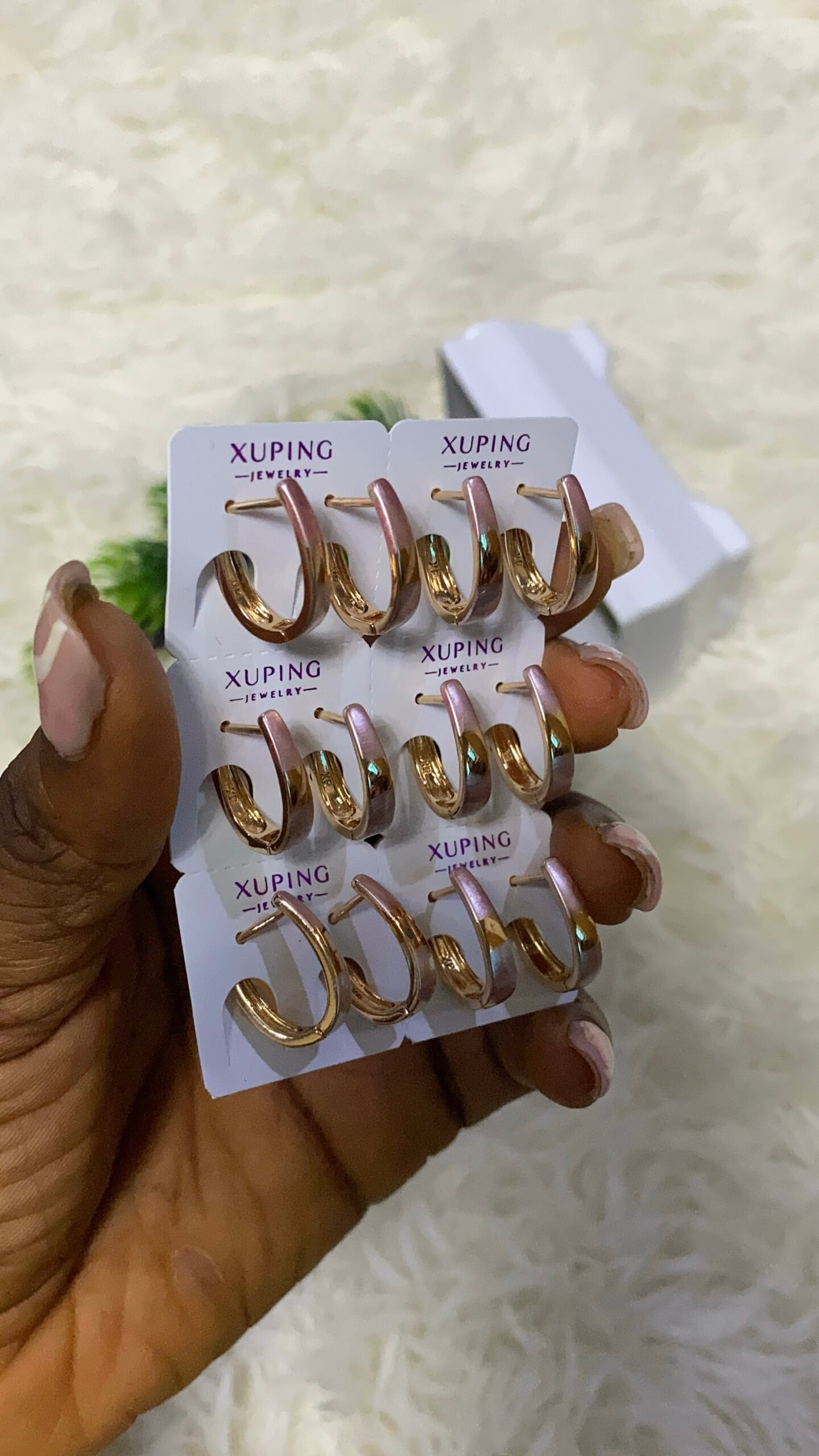 img_9117 QUALITY NON TARNISH DURABLE 3 TONE XUPING EARRING DESIGN 5 - Image 1