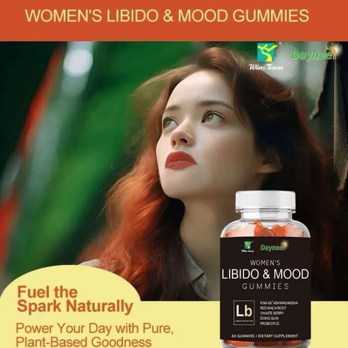 60PC Women’s Libido & Mood Gummies contain KSM-66® Ashwagandha, red maca root, chasteberry (Vitex), dong quai, and probiotic - Image 3