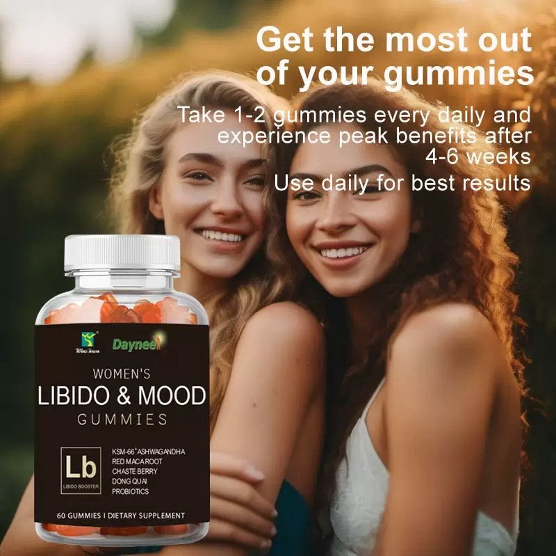 img_9323 60PC Women’s Libido & Mood Gummies contain KSM-66® Ashwagandha, red maca root, chasteberry (Vitex), dong quai, and probiotic - Image 1