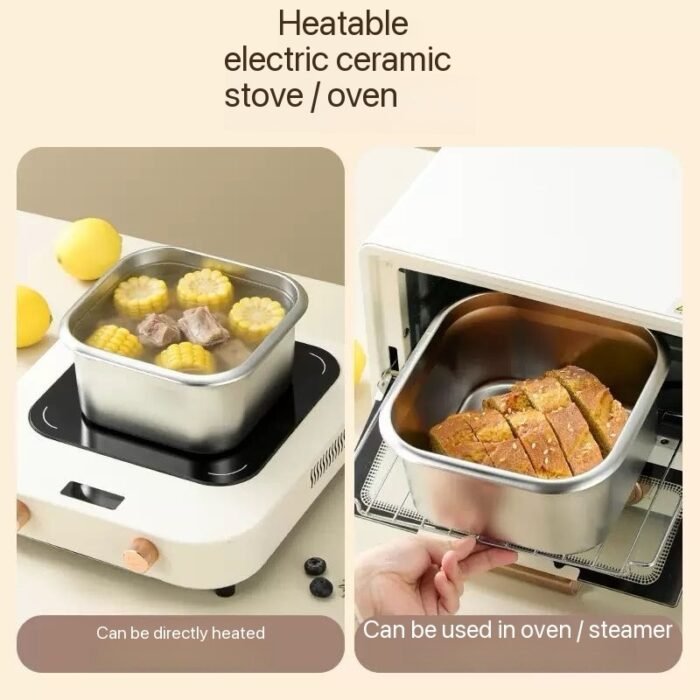 1800ML QUALITY MULTIPURPOSE 316 STAINLESS STEEL REFRIGERATOR FOOD STORAGE AND LUNCH BOX - Image 3