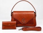 TIMELESS ELEGANCE C LUXE QUALITY STRUCTURE LEATHER HANDBAG WITH MINI PURSE CODE 1917 - Image 2