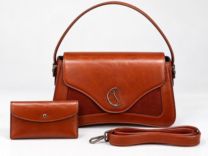 TIMELESS ELEGANCE C LUXE QUALITY STRUCTURE LEATHER HANDBAG WITH MINI PURSE CODE 1917 - Image 2