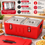 24HRS 40L HEAVY DUTY STAINLESS STEEL INNER WARMER/COOLER FOR HOT&COLD WITH LOCKING CLAMP LID AND SIDE CARRYING HANDLE - Image 2