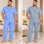 MEN 2PC PYJAMAS SET QUALITY SHIRT AND TROUSER NIGHT WEAR DSG 12(Ember 2026)