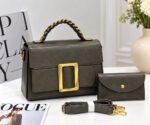 GOLDEN BUCKLE LUXE STRUCTURED HANDBAG WITH MINI PURSE CODE 6001 - Image 8