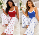 QUALITY 2PC CAMISOLE AND TROUSER NIGHT WEAR/LOUNGE WEAR DESIGN 7(SPANDEX MATERIAL)CODE 24 - Image 4