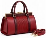 EXECUTIVE LUXURY GOLD FRAME LEATHER AND CROC SKIN HANDBAG CODE 5803/5800(BLACK) - Image 7