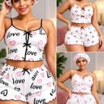 QUALITY 3PC TOP,SHORT AND CAP NIGHT WEAR/LOUNGE WEAR DESIGN 4(Spandex material)CODE 32