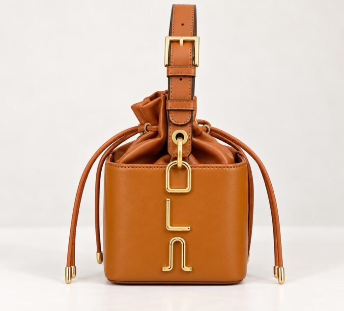 LUXURY CLASSY MINI DRAWSTRING GOLD DETAIL BUCKET BAG CODE 9118(Ember 2026) - Image 8