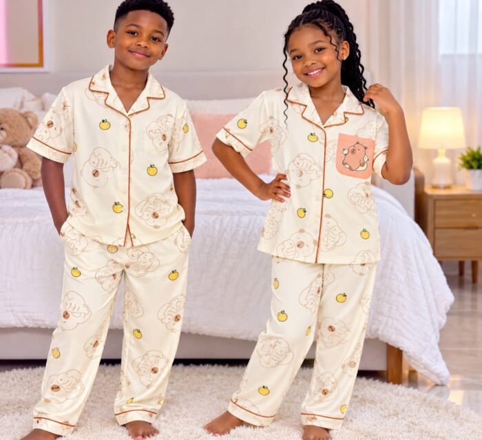 2PC KIDS QUALITY SHIRT  AND TROUSER PYJAMAS SET - Image 4