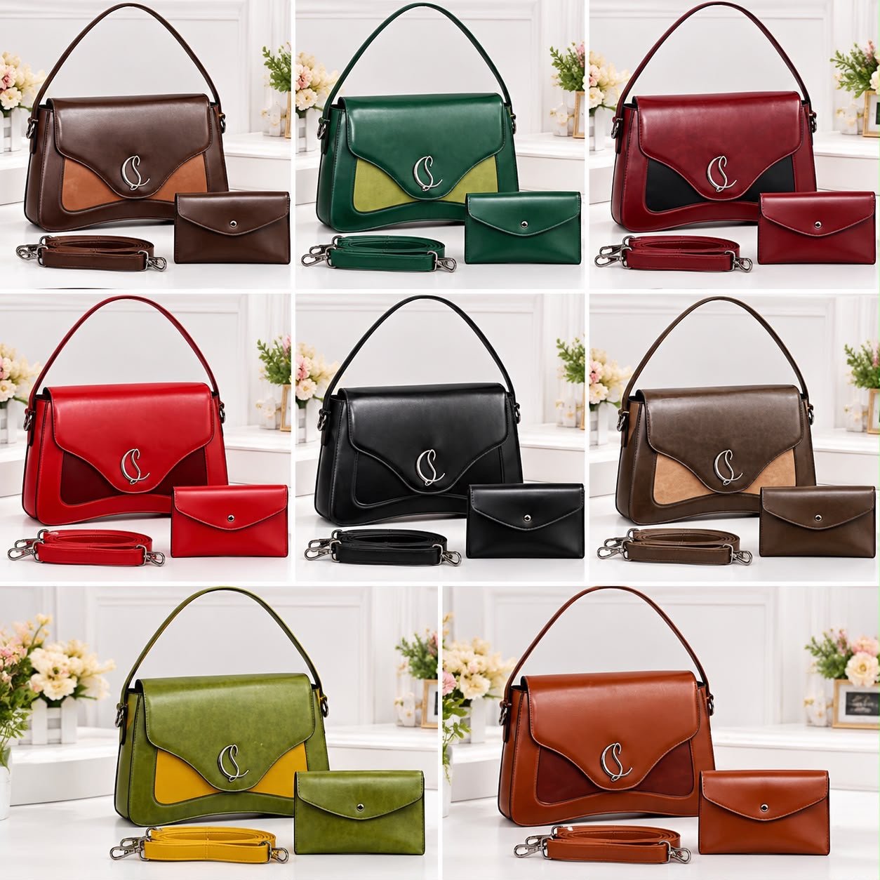 8415c6e7-161a-4469-b852-7ba470fe4686 TIMELESS ELEGANCE C LUXE QUALITY STRUCTURE LEATHER HANDBAG WITH MINI PURSE CODE 1917 - Image 1