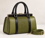 EXECUTIVE LUXURY GOLD FRAME LEATHER AND CROC SKIN HANDBAG CODE 5803/5800(BLACK) - Image 4