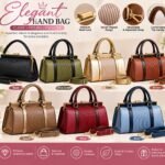 EXECUTIVE LUXURY GOLD FRAME LEATHER AND CROC SKIN HANDBAG CODE 5803/5800(BLACK)
