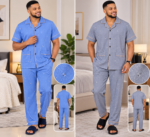MEN 2PC PYJAMAS SET QUALITY SHIRT AND TROUSER NIGHT WEAR DSG 8 - Image 2