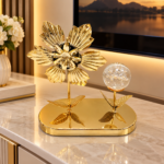 LUXURY GOLDEN BLOOM CRYSTAL CENTERPIECE HOME DECOR DSG 6(Perfect for Living room,Bedroom,office,console n more)Ember 2026