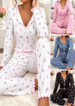 QUALITY 2PC LONG SLEEVE AND TROUSER NIGHT WEAR/LOUNGE WEAR DESIGN 10(SPANDEX MATERIAL)CODE 15