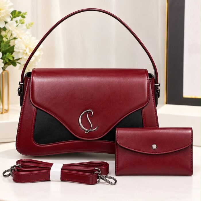TIMELESS ELEGANCE C LUXE QUALITY STRUCTURE LEATHER HANDBAG WITH MINI PURSE CODE 1917 - Image 7