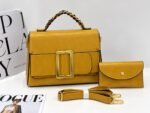 GOLDEN BUCKLE LUXE STRUCTURED HANDBAG WITH MINI PURSE CODE 6001 - Image 3