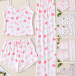 QUALITY 3PC CAMISOLE,SHORT AND TROUSER NIGHT WEAR/LOUNGE WEAR DESIGN 9(SPANDEX MATERIAL)CODE 48