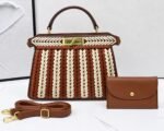 LUXURY WOVEN QUALITY LEATHER STRUCTURE HANDBAG WITH MINI PURSE CODE 6888 - Image 5