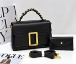 GOLDEN BUCKLE LUXE STRUCTURED HANDBAG WITH MINI PURSE CODE 6001 - Image 5