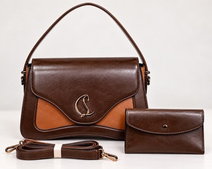 TIMELESS ELEGANCE C LUXE QUALITY STRUCTURE LEATHER HANDBAG WITH MINI PURSE CODE 1917 - Image 9