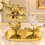 LUXURY GOLD FLORAL CRYSTAL CENTERPIECE HOME DECOR DSG 4(Perfect for Living room,Bedroom,office,console n more)Ember 2026
