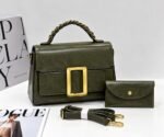 GOLDEN BUCKLE LUXE STRUCTURED HANDBAG WITH MINI PURSE CODE 6001 - Image 4