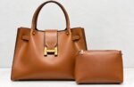 2IN1 LUXURY CLASSY H LOCK QUALITY STRUCTURE LEATHER BAG WITH MINI PURSE CODE 2406 - Image 7