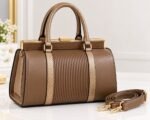 EXECUTIVE LUXURY GOLD FRAME LEATHER AND CROC SKIN HANDBAG CODE 5803/5800(BLACK) - Image 6