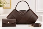 CLASSIQUE QUILTED V SHAPE STATEMENT LEATHER HANDBAG WITH MINI PURSE CODE L77 - Image 2