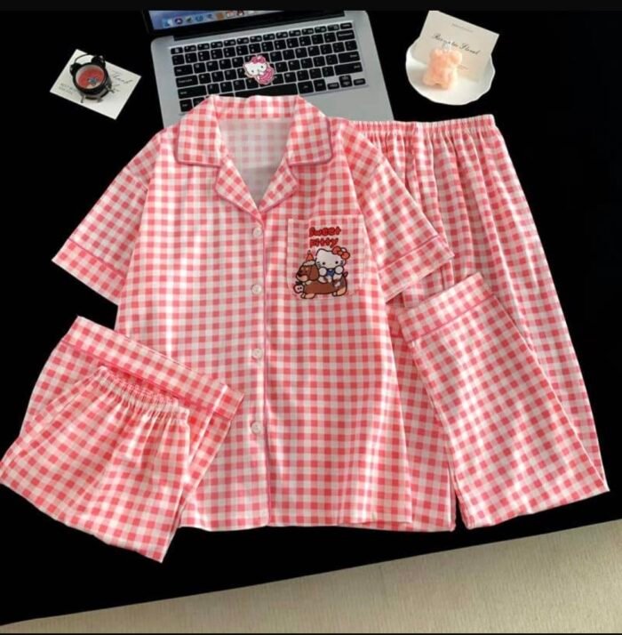 3IN1 KIDDIES QUALITY PYJAMAS TOP,SHORT AND TROUSER DSG 14(CODE 997/966) - Image 4