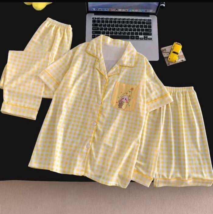 3IN1 KIDDIES QUALITY PYJAMAS TOP,SHORT AND TROUSER DSG 14(CODE 997/966) - Image 3