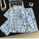 3PC KIDS QUALITY SHIRT SHORT AND TROUSER PYJAMAS SET DSG 9 - Image 2
