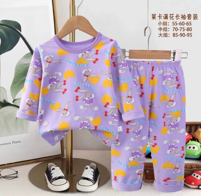 💯 PURE COTTON QUALITY KIDDIES LONG TOP AND TROUSER PYJAMAS 13(Ember 2026) - Image 8