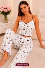 QUALITY 3PC CAMISOLE,SHORT AND TROUSER NIGHT WEAR/LOUNGE WEAR DESIGN 9(SPANDEX MATERIAL)CODE 48 - Image 4